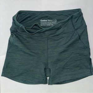 Outdoor Voices Tech Sweat 3in Bike Shorts Evergreen Heather Green SMALL